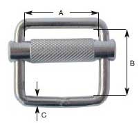 Sliding Bar Buckles With Stainless Knurled Bar