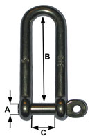 Stainless Steel Long D Shackles